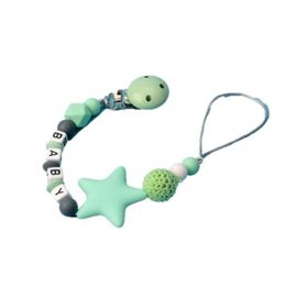 Attache-Tétine En Silicone Pour Bébé-3 Pcs Chaîne Colorée,Vert Clair-Vert Clair