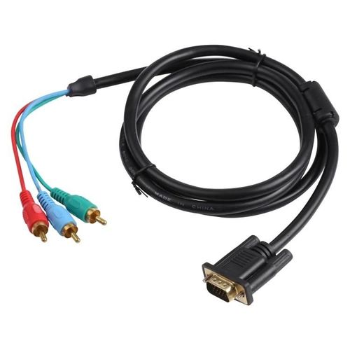 Câble VGA vers 3RCA RGB-Connecteur vidéo de haute qualité de 1,5 m par