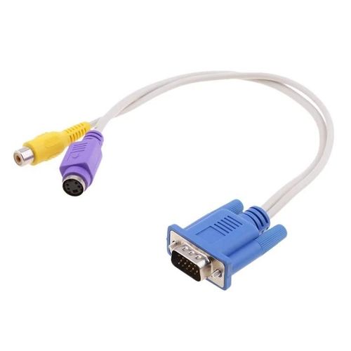 Câble adaptateur d'affichage TV VGA vers S-Vidéo et RCA-Carte vidéo