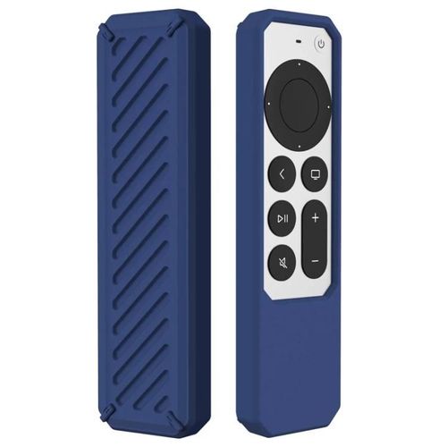 Housse de protection en silicone pour télécommande Apple TV 4K-2 pièces,anti-goutte,bleu foncé bleu foncé