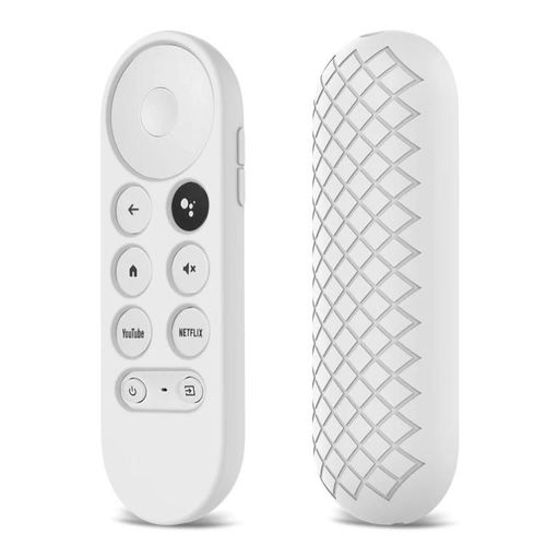Coque de protection en silicone pour télécommande Google Chromecast 2020-2 pièces,blanc blanc