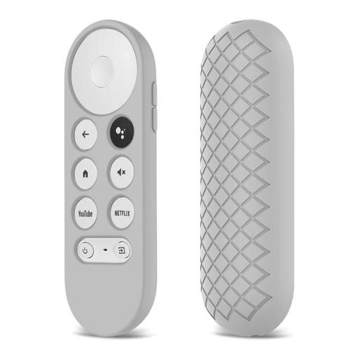 Coque de protection en silicone pour télécommande Google Chromecast 2020-2 pièces,gris argenté gris argenté