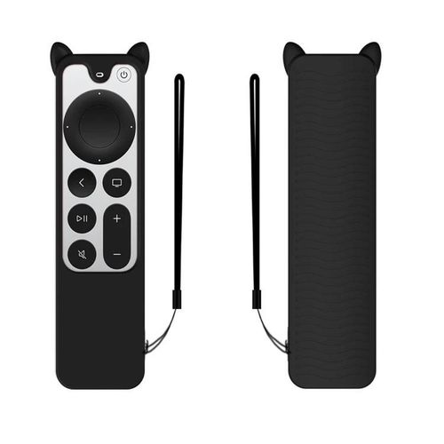 Étui de protection en silicone pour télécommande Apple TV 4K-Design oreilles de chat,rouge/noir noir