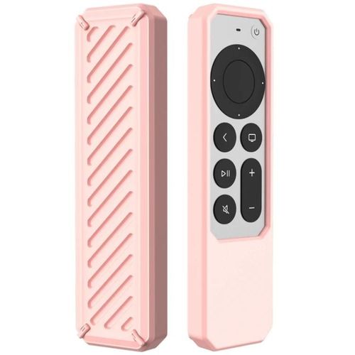 Housse de protection en silicone pour télécommande-anti-chute,2 pièces pour Apple TV 4K 2021 (rose) rose