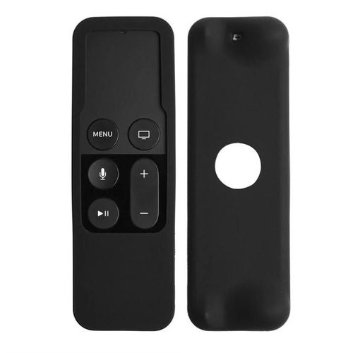 Étui pour télécommande Siri-Pochette en silicone antichoc pour Apple TV 4th Noir