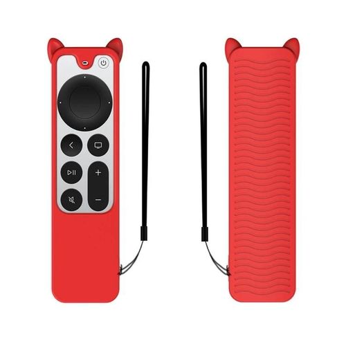 Coque de protection en silicone pour télécommande Apple TV 4K-Design oreilles de chat,rouge rouge