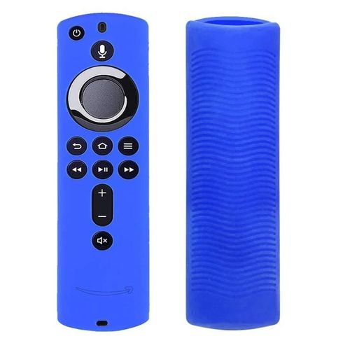 Housse de télécommande en silicone lavable-texture antidérapante pour télécommande Fire TV-bleu bleu