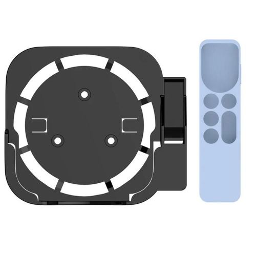 Support de décodeur et boîtier de télécommande pour Apple TV-(Noir/Rouge)