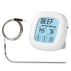 Thermomètre à viande numérique-2 PCS Minuterie de four à écran tactile par