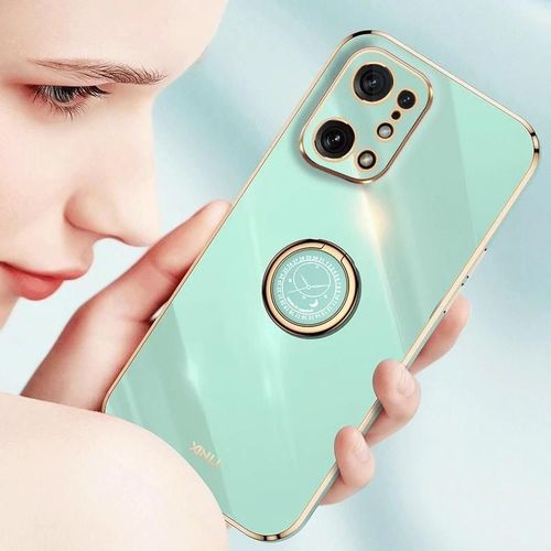 Coque De Téléphone Oppo Find X5 Tpu-6d Electroplate,Support D'anneau,Aubépine Rouge Aubépine Rouge