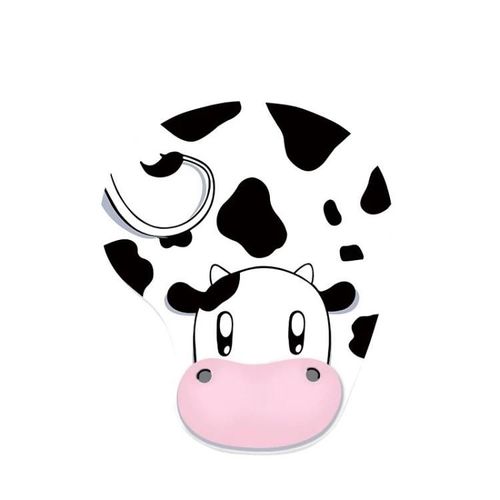 Tapis de souris en silicone-2 repose-poignets rembourré antidérapant,conception vache