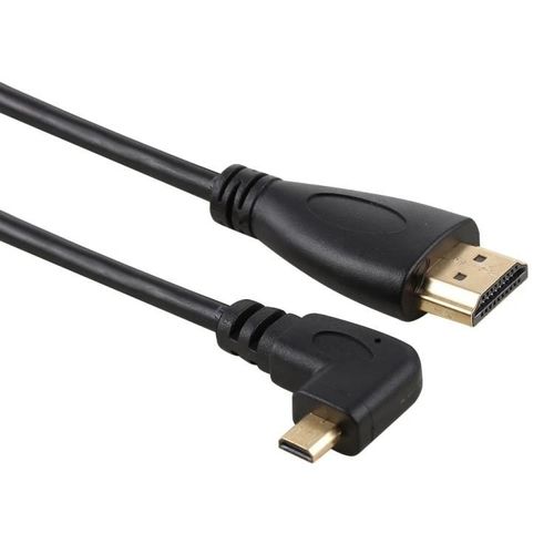 Câble adaptateur HDMI 4K vers Micro HDMI-50cm,coudé,plaqué or