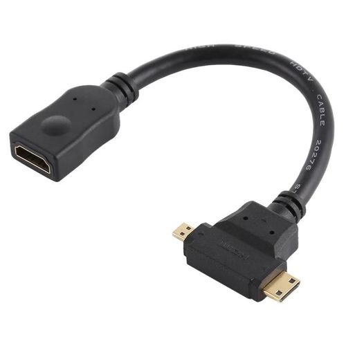 Câble HDMI femelle vers Mini & Micro HDMI en forme de T-