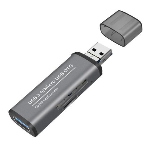 Lecteur de carte USB OTG-Multifonction,Gris,ADS-102 Gris