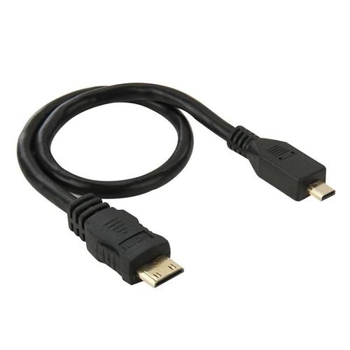 Câble adaptateur mini HDMI-30cm mâle vers Micro HDMI mâle-