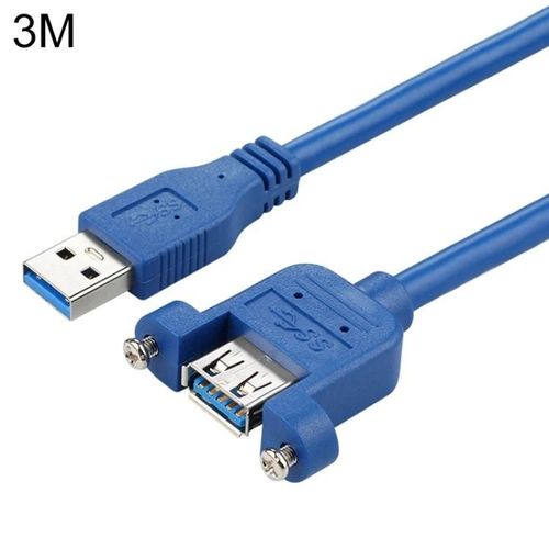 Câble d'extension USB 3.0-mâle à femelle,longueur 3 m avec écrou à vis