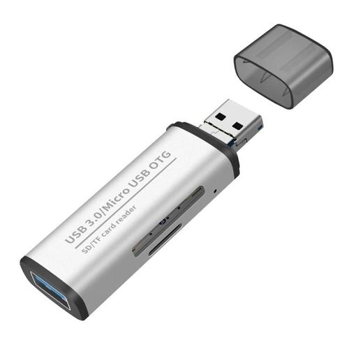 Lecteur de carte USB OTG-Multifonction,Argent,ADS-102 Argent