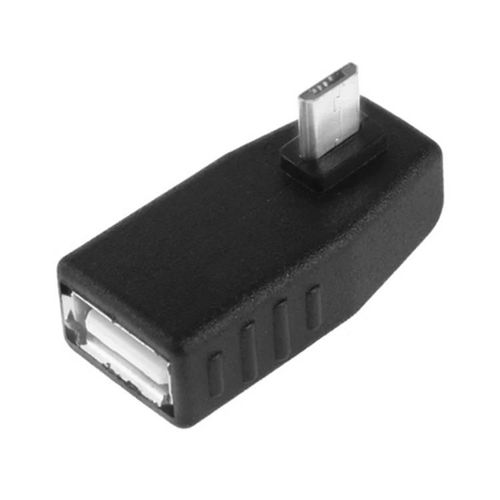 Adaptateur micro USB vers USB 2.0-Angle de 90 degrés,prise en charge OTG,noir noir