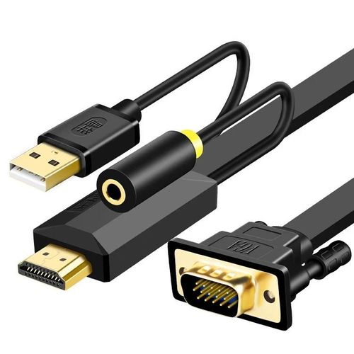 Câble HDMI vers VGA-Adaptateur 1080P 1m pour projecteur et TV-