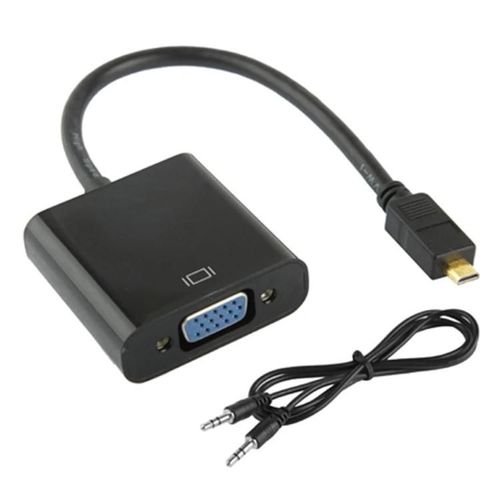 Câble adaptateur Micro HDMI vers VGA-22cm Full HD 1080P avec audio-