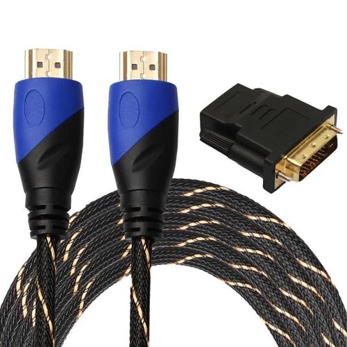 Câble HDMI-5m 1080P Mâle vers Mâle avec adaptateur DVI,