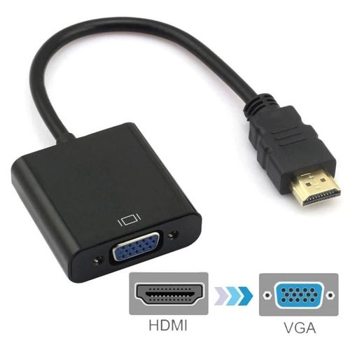 Adaptateur HDMI vers VGA-Câble 20cm mâle vers femelle,noir,noir