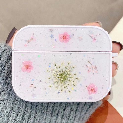 Coque AirPods Pro-Motif Fleurs de Gypsophile,Protection Sans Fil-Rose Rose