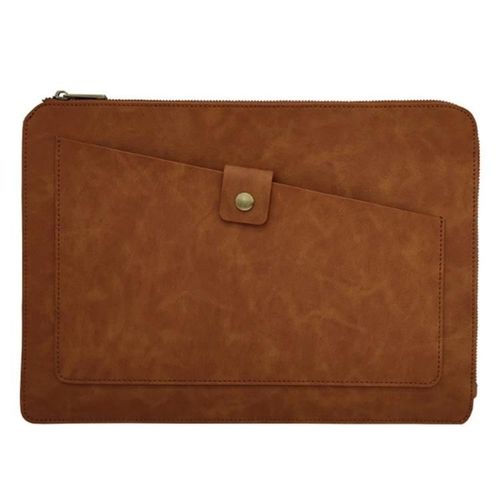 Sacoche en cuir pour ordinateur portable-Étui universel à fermeture éclair véritable pour tablettes 12"" |