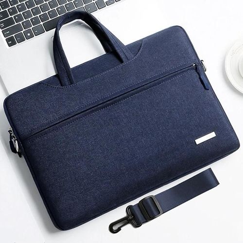 Sac à main pour ordinateur portable-Sac intérieur bleu foncé de 12 pouces avec bandoulière Bleu foncé