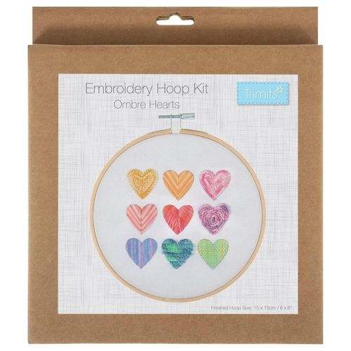Kit De Broderie "Ombre Hearts" Avec Cercle En Bois De 15 Cm ¿ Trimits. Color : 55 Ombre Hearts