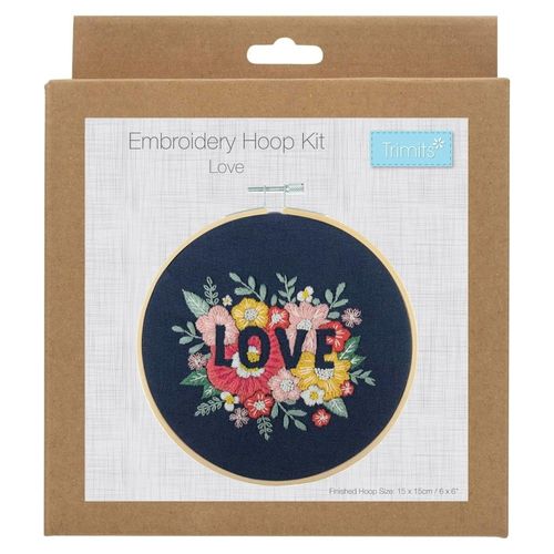 Kit De Broderie "Love" Avec Cercle En Bois De 15 Cm - Trimits. Color : 47 Love