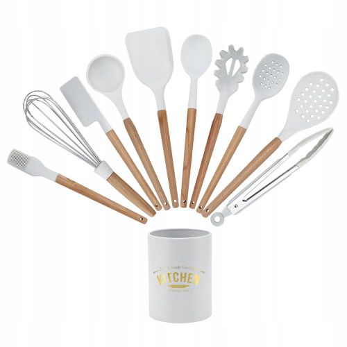Ensemble D'ustensiles De Cuisine En Silicone + Support