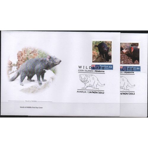 Penrhyn ( Nouvelle-Zélande ) Timbres Le Diable De Tasmanie , 4 Fdc