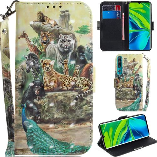Xiaomi Mi Note 10/Note 10 Pro Coque 3d Pu Cuir Magnétique Flip Housse Étui Cover Case Wallet Portefeuille Béquille Support Pochettes Dragonne Pour Xiaomi Mi Note 10 Pro-Animaux