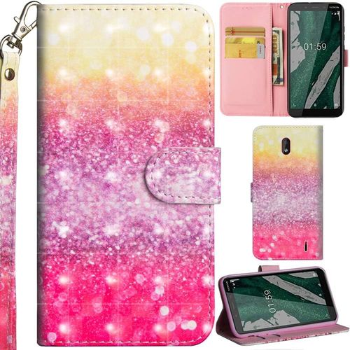Nokia 1 Plus Coque 3d Pu Cuir Flip Housse Étui Rabat Cover Case Portefeuille Support Avec Porte-Cartes Pochettes Dragonne Fermoir Magnétique Pour Nokia 1 Plus - Sable