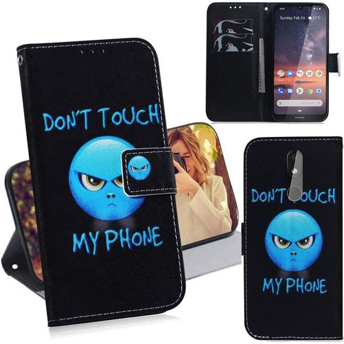 Nokia 3.2 Coque Pu Cuir Flip Housse Étui Cover Case Wallet Portefeuille Supporter Avec Porte-Cartes Pour Nokia 3.2 - Don't Touch