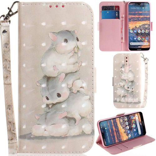 Nokia 4.2 Coque 3d Pu Cuir Magnétique Flip Housse Étui Cover Case Wallet Portefeuille Béquille Support Pochettes Dragonne Pour Nokia 4.2-Écureuil