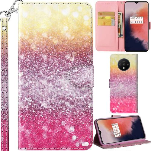 Oneplus 7t Coque 3d Pu Cuir Flip Housse Étui Rabat Cover Case Portefeuille Support Porte Cartes Pochettes Dragonne Fermoir Magnétique Pour Oneplus 7t Sable