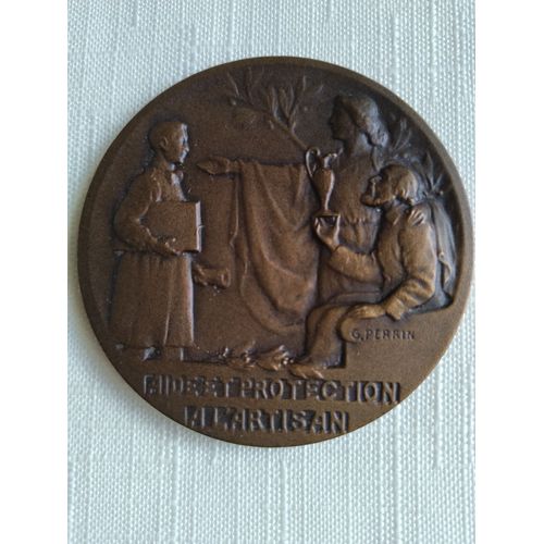 Médaille Bronze 1922 Signée Artisanat Français