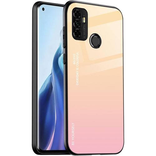 Coque En Verre Dégradé Pour Oppo A53 A53s Coloré Etui En Verre Trempé+Tpu Silicone Couleur 1