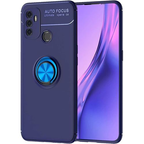 Coque En Silicone Pour Oppo A53 A53s Antichoc Etui Avec Anneau Support Bleu