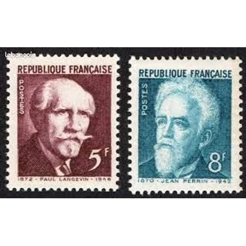 Transfert Au Panthéon Des Cendres De Célébrités : Langevin Et Perrrin La Paire Année 1948 N° 820 821 Yvert Et Tellier Luxe