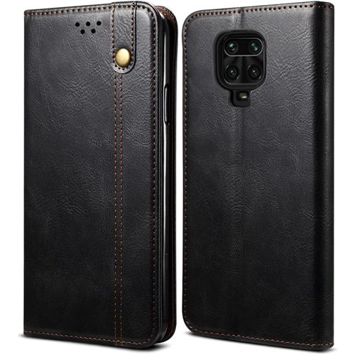 Redmi Note 9 Pro Coque, Étui En Cuir Premium Avec Emplacements Pour Cartes Et Fermeture Magnétique Portefeuille À Rabat Avec Béquille Housse Pour Xiaomi Redmi Note 9s/9 Pro/9 Pro Max Noir