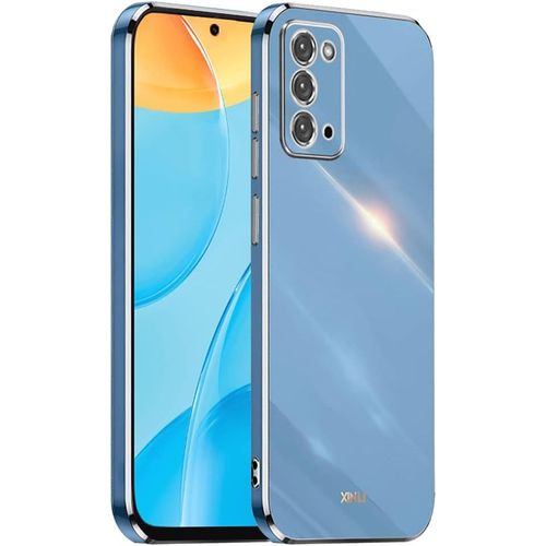Cadre Galvanisé Coque Pour Samsung Galaxy Note20 6.7"" Inches Etui De Protection En Silicone Tpu - Bleu Marine