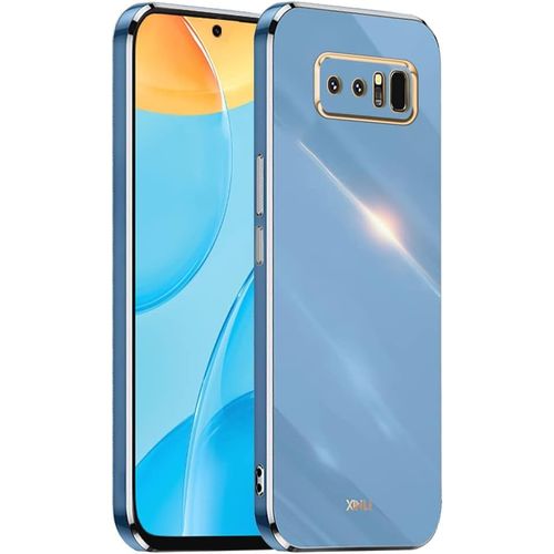 Cadre Galvanisé Coque Pour Samsung Galaxy Note8 6.3"" Inches Etui De Protection En Silicone Tpu - Bleu Marine