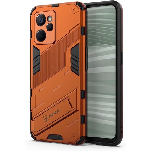 Coque De Téléphone Pour Realme 9i 5g 6.6"" Inches Avec Housse De Protection Antichoc En Silicone Pour Béquille Pc-Orange