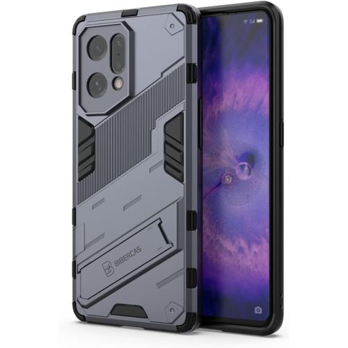 Coque De Téléphone Pour Oppo Find X5 6.55"" Inches Avec Housse De Protection Antichoc En Silicone Pour Béquille Pc-Gris