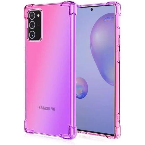 Coque Pour Samsung Galaxy Note20 5g 6.7"" Inches , Housse De Protection De Couleur Dégradée Transparente, Étui De Téléphone Anti-Chute Et Anti-Rayures-Rose Mauve