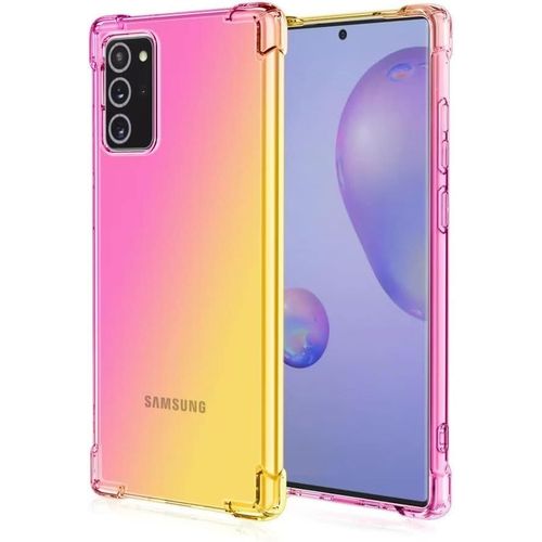 Coque Pour Samsung Galaxy Note20 5g 6.7"" Inches , Housse De Protection De Couleur Dégradée Transparente, Étui De Téléphone Anti-Chute Et Anti-Rayures-Or Rose