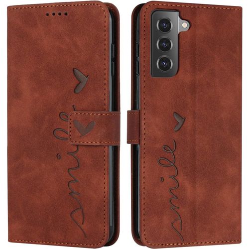 Coque Pour Samsung Galaxy S21 Plus 5g / S21+, Étui Housse En Cuir Pu Samsung S21 Plus 5g/S21+, Magnetique Pochette De Portefeuille , Etui De Protection Pour Samsung S21 Plus 5g/S21+ #Marron